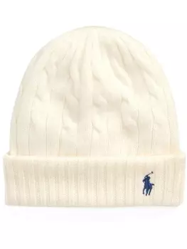 Polo Ralph Lauren шапка бини с вышитым логотипом, белый