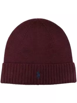 Polo Ralph Lauren шапка бини с вышитым логотипом, красный