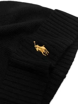 Polo Ralph Lauren шапка бини с вышитым логотипом, черный