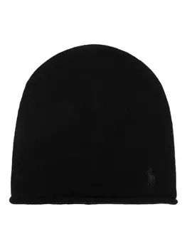 Polo Ralph Lauren шапка бини с вышивкой Polo Pony, черный