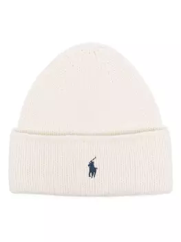 Polo Ralph Lauren шапка бини с вышивкой Polo Pony, серый