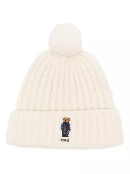 Polo Ralph Lauren шапочка с вышивкой Polo Bear, белый