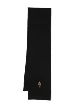 Polo Ralph Lauren шарф Polo Bear фактурной вязки, черный