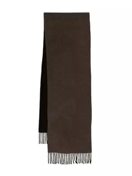 Polo Ralph Lauren шарф с бахромой и логотипом, коричневый