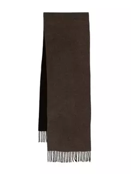 Polo Ralph Lauren шарф с бахромой и логотипом, коричневый
