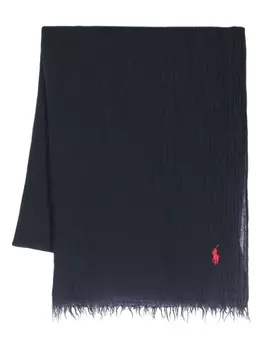 Polo Ralph Lauren шарф с бахромой, синий