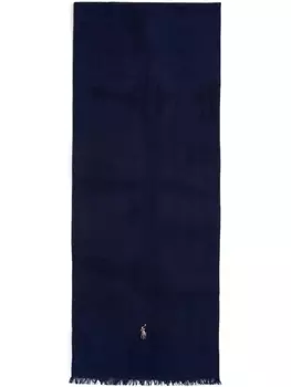 Polo Ralph Lauren шарф с вышивкой Polo Pony, синий