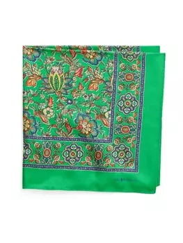 Polo Ralph Lauren шелковый галстук с цветочным принтом, зеленый