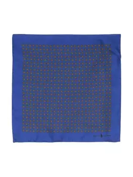 Polo Ralph Lauren шелковый платок с геометричным принтом, синий