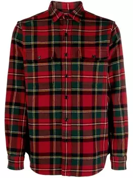 Polo Ralph Lauren шерстяная рубашка в клетку тартан, красный