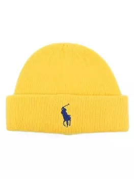 Polo Ralph Lauren шерстяная шапка бини Polo Pony, желтый