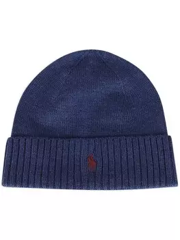 Polo Ralph Lauren шерстяная шапка бини Polo Pony, синий