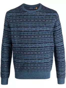 Polo Ralph Lauren шерстяной джемпер вязки интарсия, синий