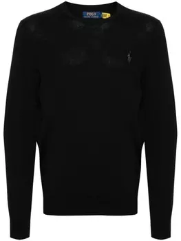 Polo Ralph Lauren шерстяной свитер с круглым вырезом, черный
