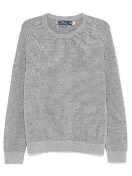 Polo Ralph Lauren шерстяной свитер с узором «гусиная лапка», серый