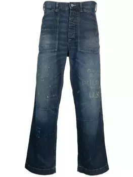 Polo Ralph Lauren широкие джинсы с эффектом потертости, синий