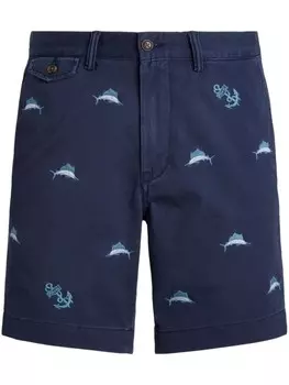 Polo Ralph Lauren шорты чинос с вышивкой, синий