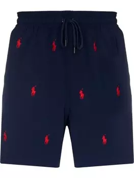 Polo Ralph Lauren шорты с кулиской и вышитым логотипом, синий