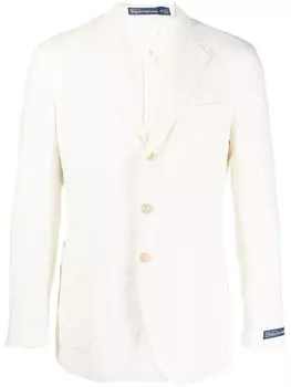 Polo Ralph Lauren single-breasted cotton-blend blazer, нейтральный цвет