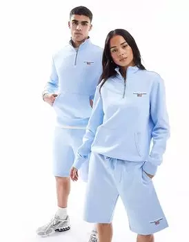 Polo Ralph Lauren Sport capsule унисекс свитшот с небольшой грудью и логотипом на молнии светло-голубого цвета CO-ORD
