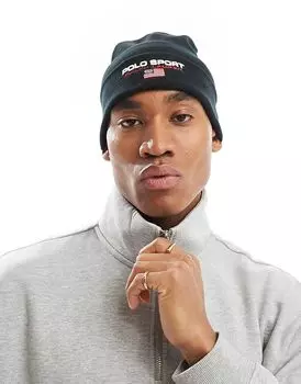 Polo Ralph Lauren – Sport Capsule – Вязаная шапка черного цвета с логотипом