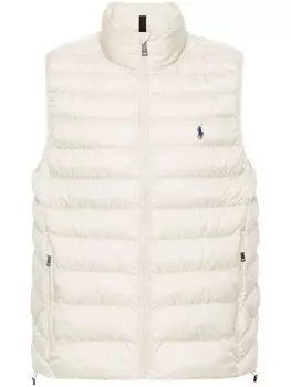 Polo Ralph Lauren стеганый жилет с воротником-воронкой, нейтральный цвет