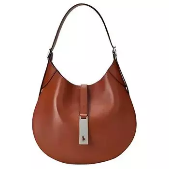 Polo Ralph Lauren Сумка Polo ID из коровьей кожи, сумка на плечо Trumpets, женская, коричневого цвета