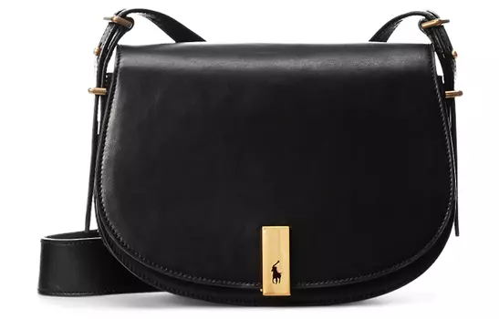 Polo Ralph Lauren Сумка-седло из коровьей кожи, женская, через плечо, черная