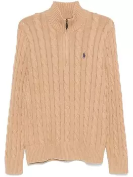 Polo Ralph Lauren свитер фактурной вязки, коричневый