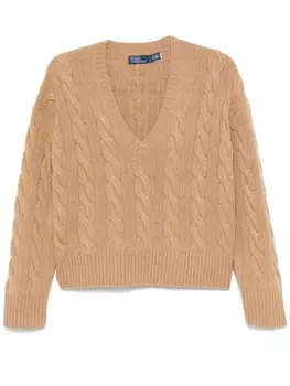 Polo Ralph Lauren свитер фактурной вязки, коричневый