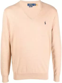 Polo Ralph Lauren свитер с вышитым логотипом, коричневый