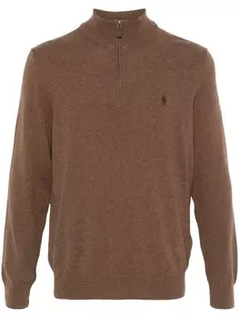 Polo Ralph Lauren свитер с вышивкой Polo Pony, коричневый