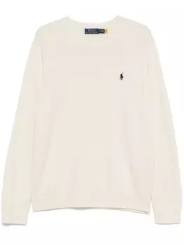Polo Ralph Lauren свитер с вышивкой Polo Pony, нейтральный