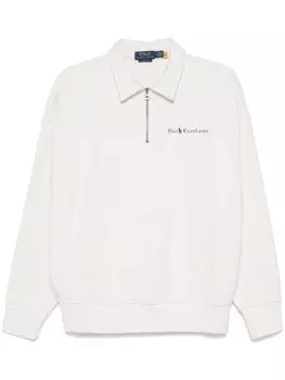 Polo Ralph Lauren свободный свитшот с логотипом на воротнике, белый