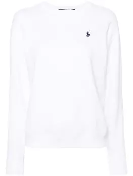 Polo Ralph Lauren толстовка из джерси с вышитым логотипом, белый