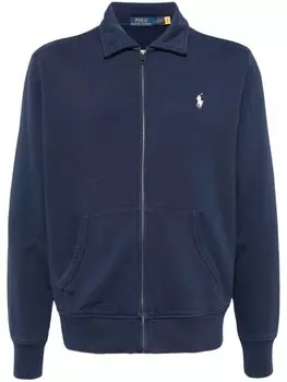 Polo Ralph Lauren толстовка на молнии с вышитым логотипом, синий