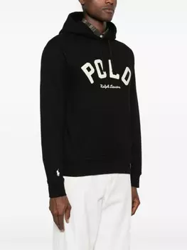 Polo Ralph Lauren толстовка с капюшоном и аппликацией логотипа, черный