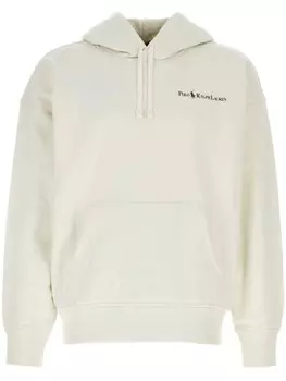 Polo Ralph Lauren толстовка с капюшоном из хлопковой смеси с логотипом, нейтральный цвет
