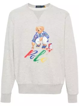 Polo Ralph Lauren толстовка с принтом Polo Bear, серый