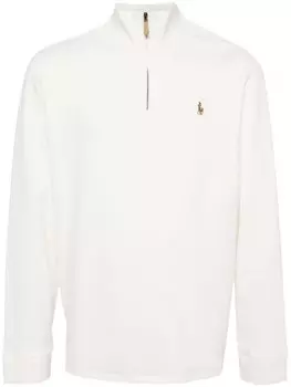 Polo Ralph Lauren толстовка с воротником на молнии и логотипом Polo Pony, нейтральный цвет
