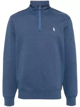 Polo Ralph Lauren толстовка с воротником на молнии и вышитым логотипом, синий