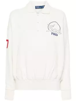 Polo Ralph Lauren толстовка с воротником поло и вышитым логотипом, оранжевый