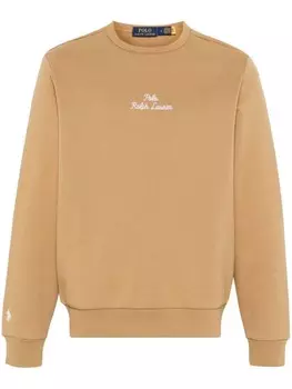 Polo Ralph Lauren толстовка с вышитым логотипом, коричневый