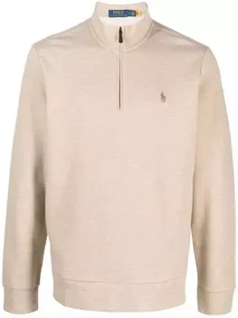 Polo Ralph Lauren толстовка с высоким воротником и логотипом, нейтральный цвет