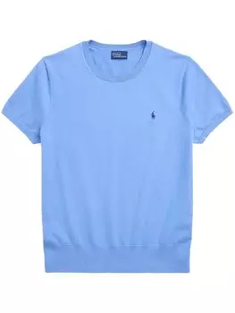 Polo Ralph Lauren топ с вышивкой Polo Pony, синий