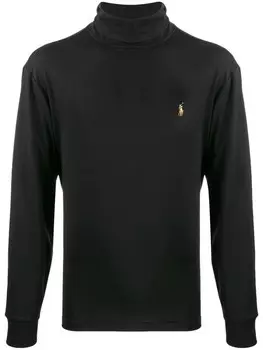 Polo Ralph Lauren топ с высоким воротником и длинными рукавами, черный