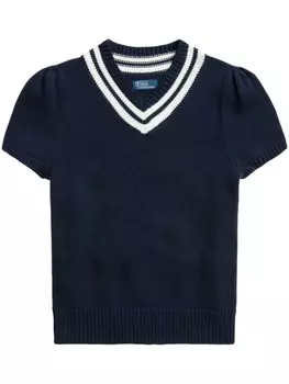 Polo Ralph Lauren трикотажный топ с короткими рукавами, синий