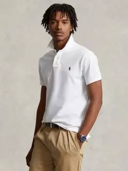 Polo Ralph Lauren Узкая рубашка-поло с короткими рукавами, белая