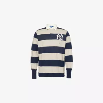 Polo ralph lauren x mlb регби полосатый принт рубашка поло стандартного кроя из хлопкового джерси Polo Ralph Lauren, синий