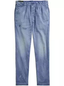 Polo Ralph Lauren зауженные брюки с эффектом разбрызганной краски, синий